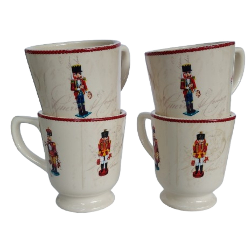 William Sonoma Nutcracker Mugs Holiday Christmas XMAS Set Of 4 Marc Lacaze
